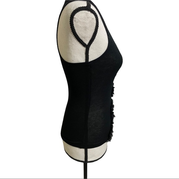 DKNY Ribbed tank top Rayon floral front Size P top. - Picture 3 of 6